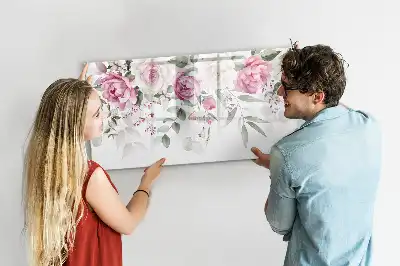 Magnetic marker board watercolor roses design
