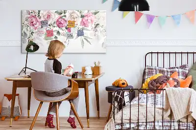 Magnetic marker board watercolor roses design