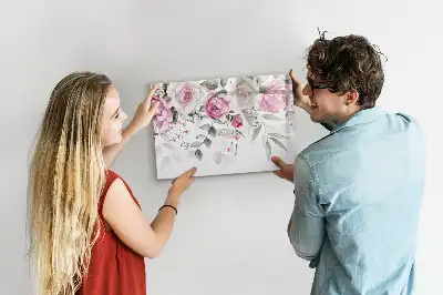 Magnetic marker board watercolor roses design