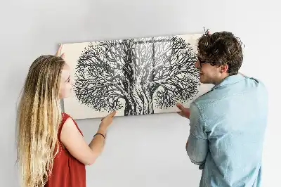 Magnetic glass dry erase board with nature tree design
