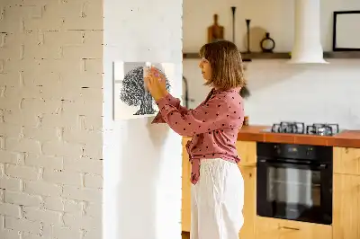 Magnetic glass dry erase board with nature tree design