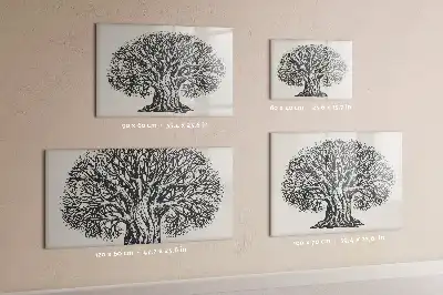 Magnetic glass dry erase board with nature tree design