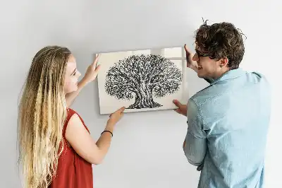 Magnetic glass dry erase board with nature tree design