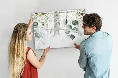 Magnetic glass dry erase board with nature plant print