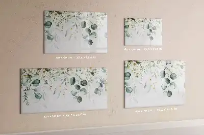 Magnetic glass dry erase board with nature plant print