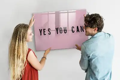 Magnetic marker board with Yes you can do it design
