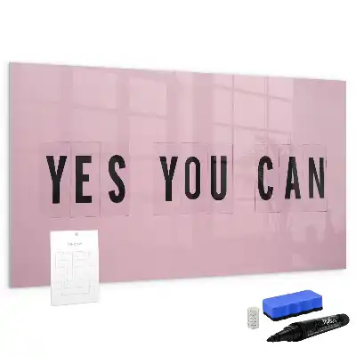 Magnetic marker board with Yes you can do it design