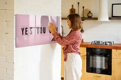 Magnetic marker board with Yes you can do it design