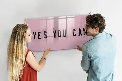 Magnetic marker board with Yes you can do it design