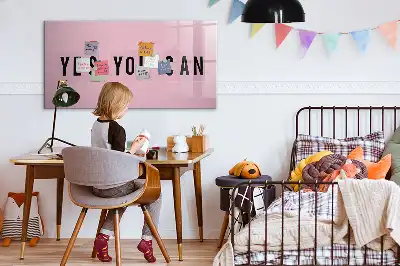 Magnetic marker board with Yes you can do it design