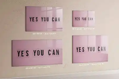 Magnetic marker board with Yes you can do it design
