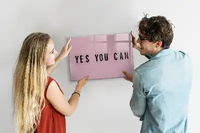 Magnetic marker board with Yes you can do it design