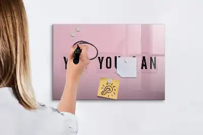 Magnetic marker board with Yes you can do it design