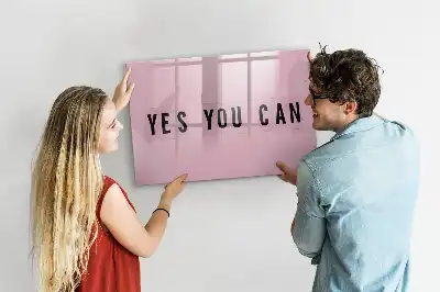 Magnetic marker board with Yes you can do it design