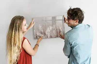 Magnetic glass dry erase board exotic leaves design