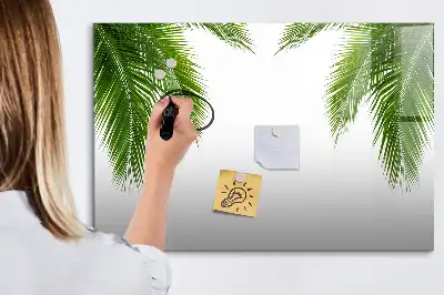 Magnetic marker board with palm leaves pattern