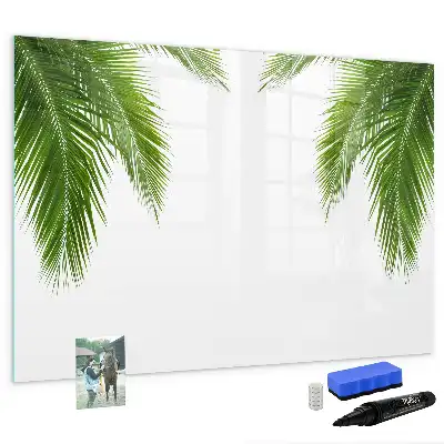 Magnetic marker board with palm leaves pattern