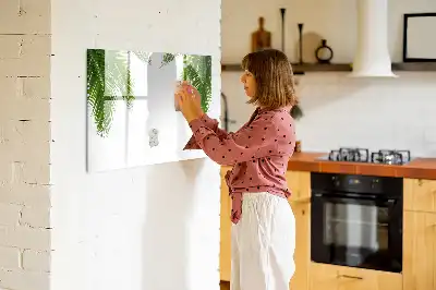 Magnetic marker board with palm leaves pattern