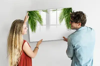 Magnetic marker board with palm leaves pattern