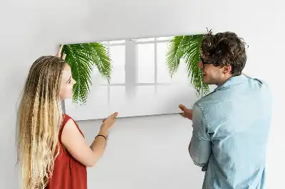 Magnetic marker board with palm leaves pattern