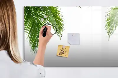 Magnetic marker board with palm leaves pattern