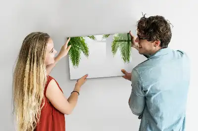 Magnetic marker board with palm leaves pattern