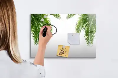 Magnetic marker board with palm leaves pattern