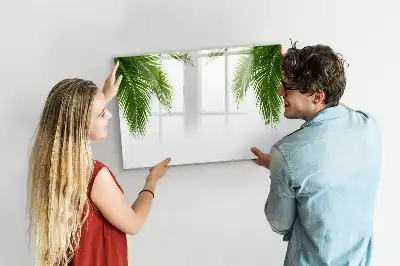 Magnetic marker board with palm leaves pattern