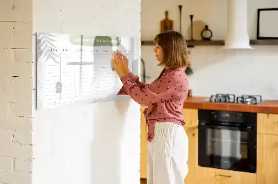 Magnetic glass dry erase board weekly planner version