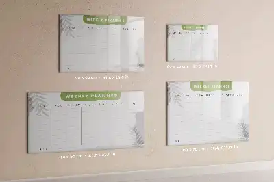 Magnetic glass dry erase board weekly planner version