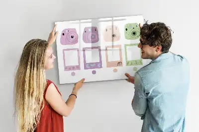 Magnetic glass dry erase board camera set