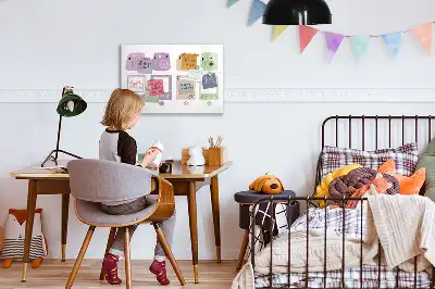 Magnetic glass dry erase board camera set