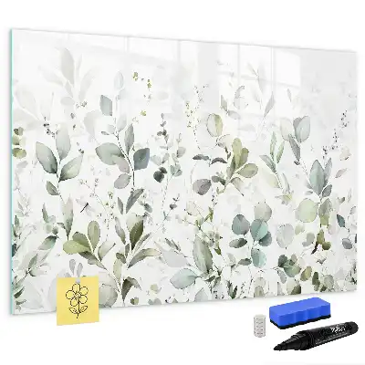 Magnetic marker board with a plants design