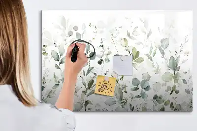 Magnetic marker board with a plants design