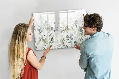 Magnetic marker board with a plants design