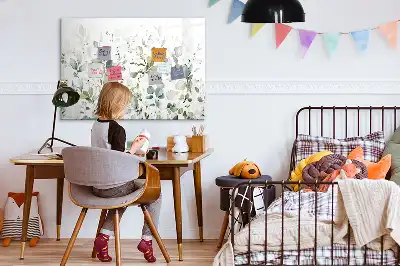 Magnetic marker board with a plants design