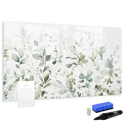 Magnetic marker board with a plants design