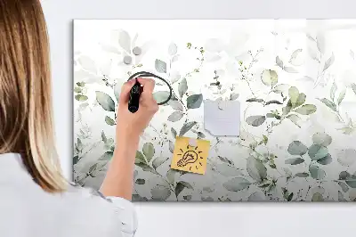 Magnetic marker board with a plants design