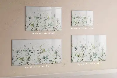 Magnetic marker board with a plants design