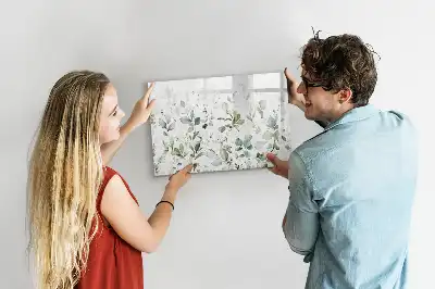 Magnetic marker board with a plants design