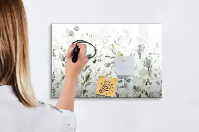 Magnetic marker board with a plants design