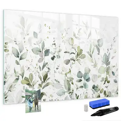 Magnetic marker board with a plants design