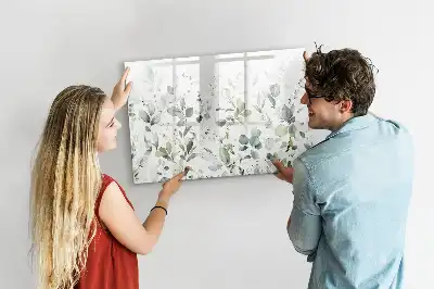 Magnetic marker board with a plants design