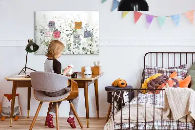 Magnetic marker board with a plants design
