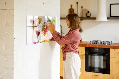 Watercolor world map magnetic marker board