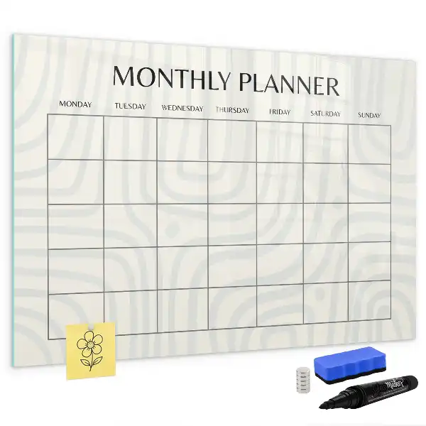Magnetic marker board monthly planner