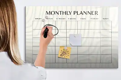 Magnetic marker board monthly planner