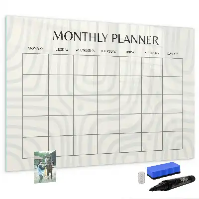 Magnetic marker board monthly planner
