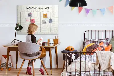 Magnetic marker board monthly planner