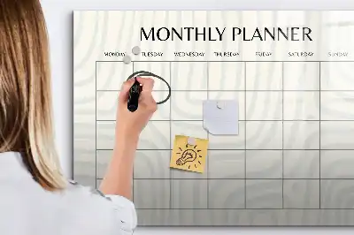 Magnetic marker board monthly planner
